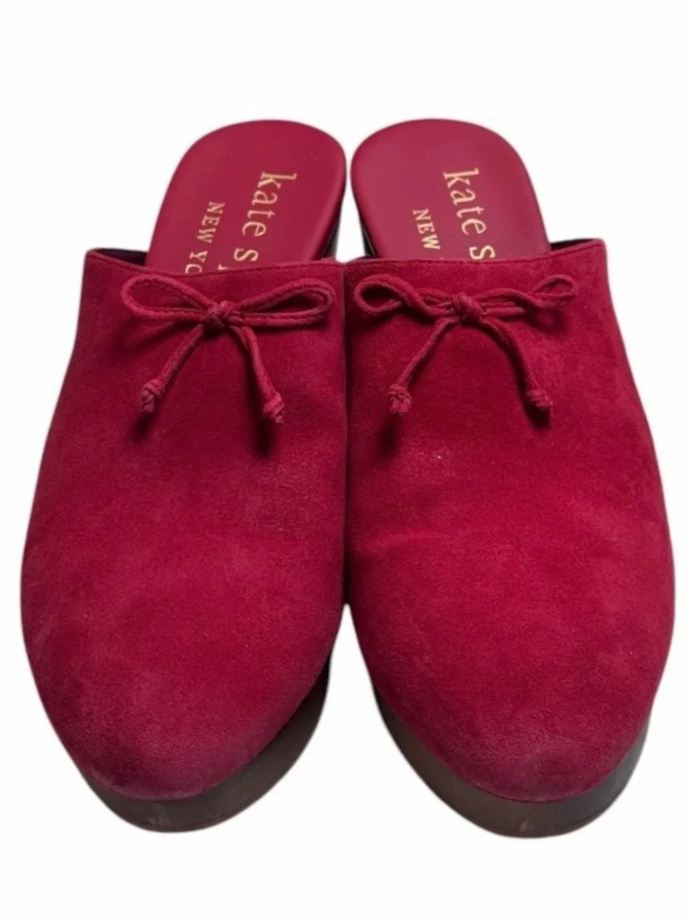 Kate Spade Amsterdam Suede Lava Falls Clogs w/box- 8.5B
